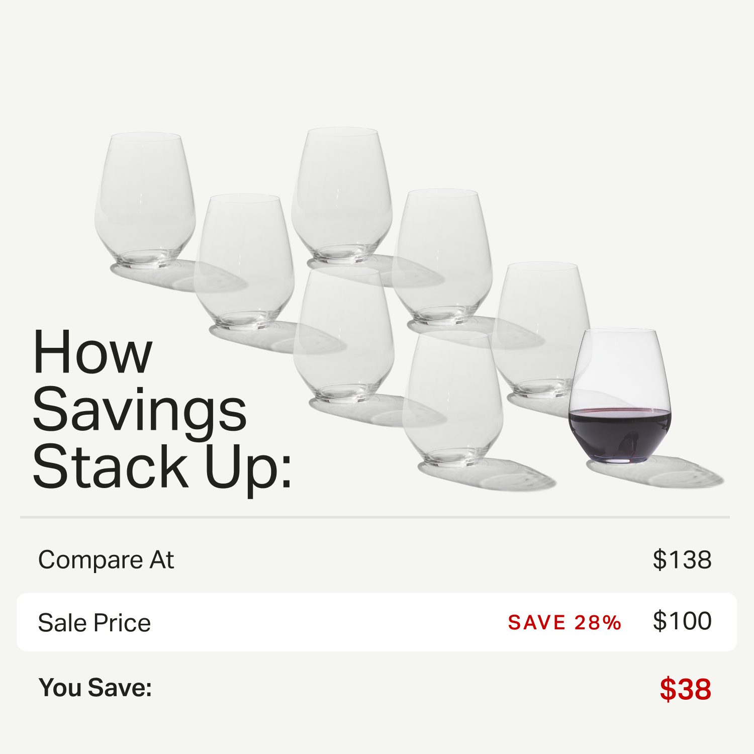 Stemless Crystal Wine Glasses - Image 2